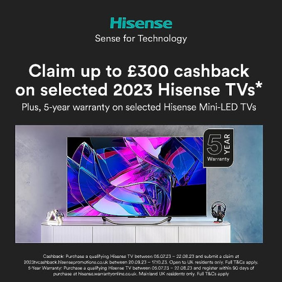 Hisense 55E7KQTUK PRO 55 Inch QLED 4K UHD Smart TV